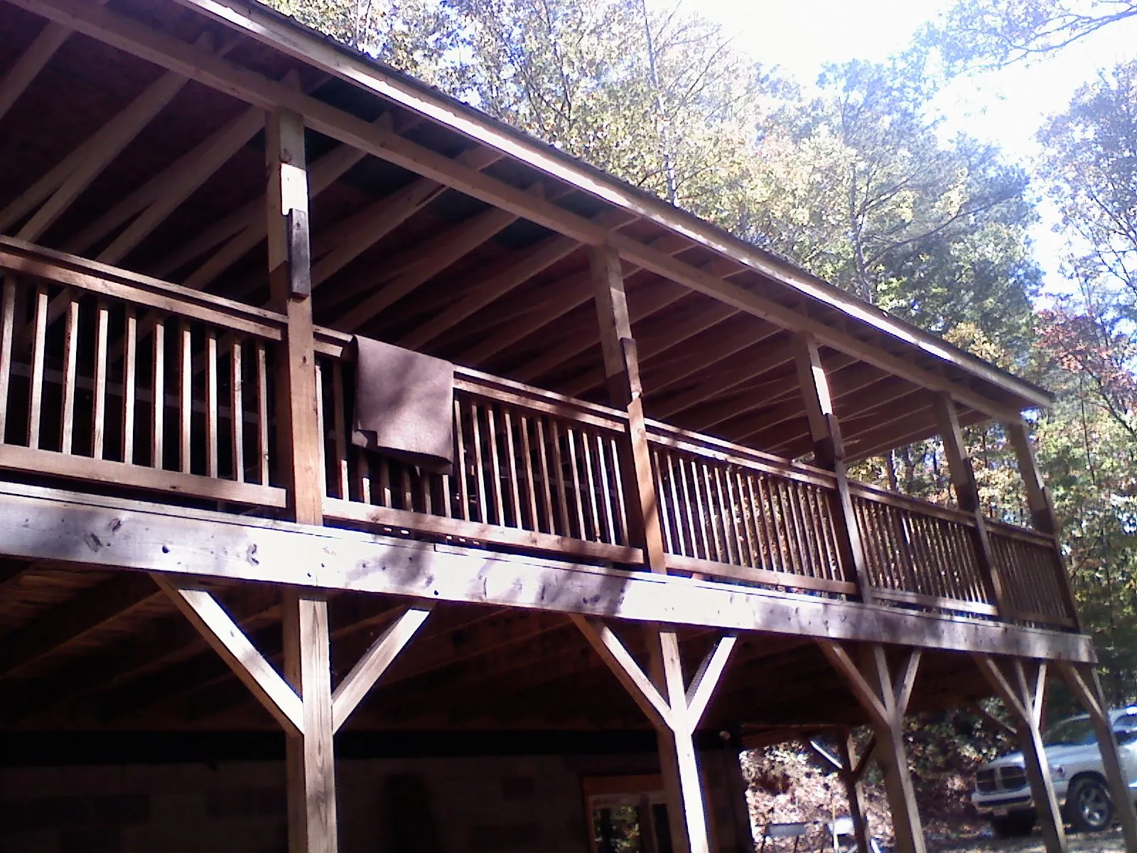 Timber framing under a new elevated porch and deck — Roof Leak Repair in Cornwall Bridge by Roofing Brothers